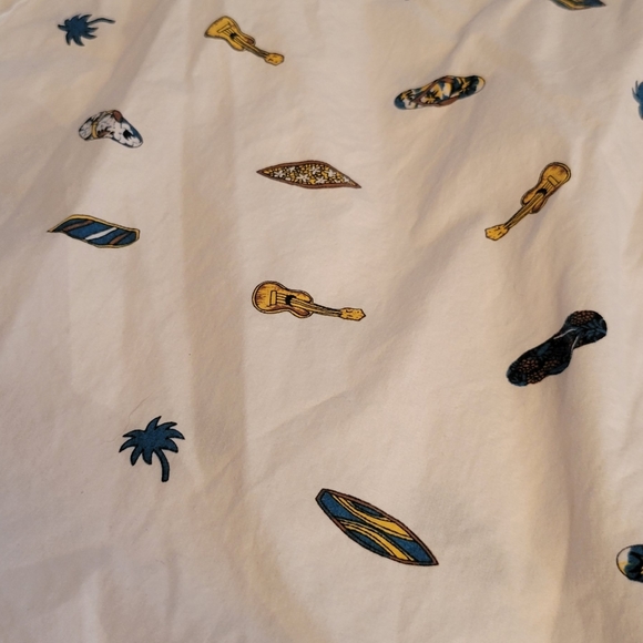 Mens White Dress Shirt Boca Classics Guitar Flip flops Surf board - Picture 4 of 8